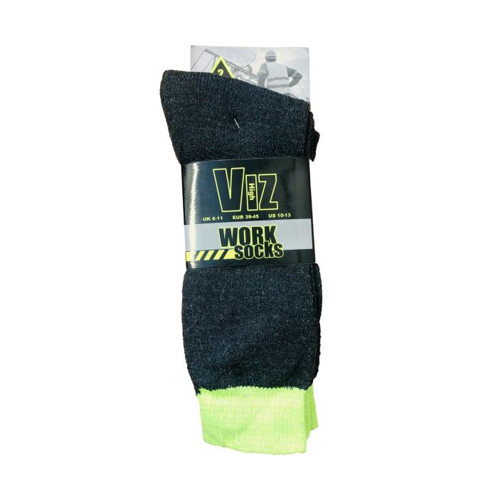 2PC UNISEX HIGH VIZ WORK SOCKS